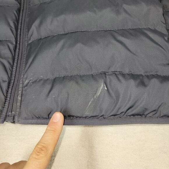 Lands End Puffer Vest Mens Sz Large Gray Goose Down Winter Cold Quilted Snow - Picture 10 of 16